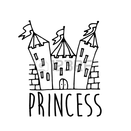 450x450 Magic Fairy Tale Princess Castle. Stylish Card. Cover. Vector