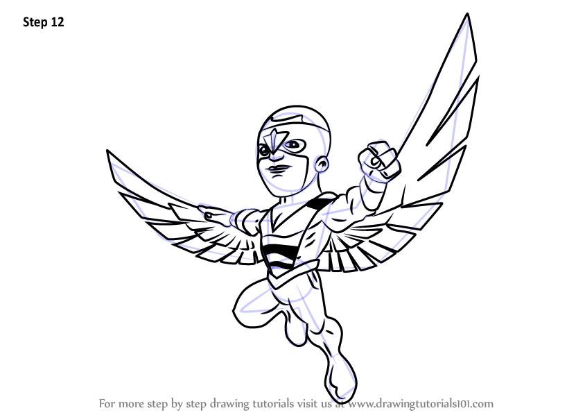 844x598 Learn How To Draw Falcon From The Super Hero Squad Show (The Super