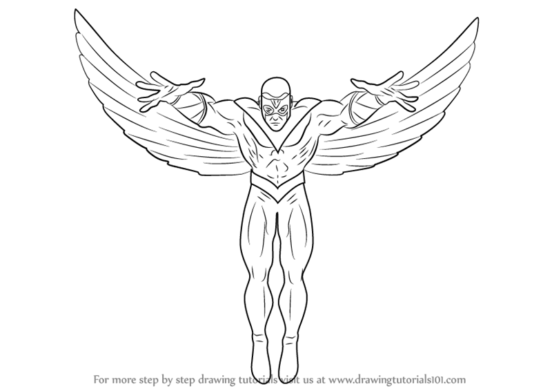 800x566 Learn How To Draw The Falcon (Marvel Comics) Step By Step