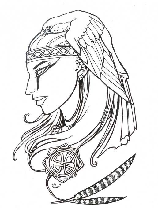 516x700 Falcon Warrior Lineart By Angelasasser