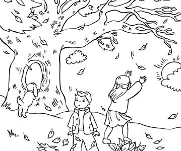 359x300 Fall Season Coloring Pages