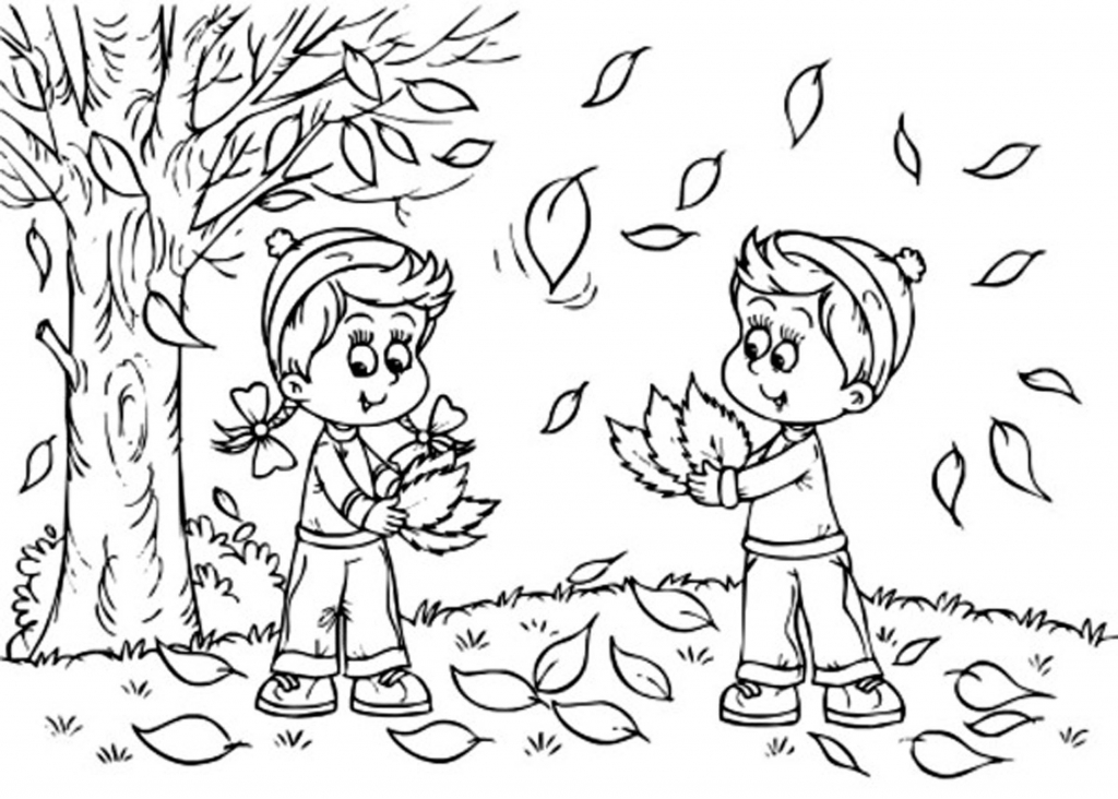 1024x732 Printable Fall Season Coloring Pages With Coloring Pages Autumn