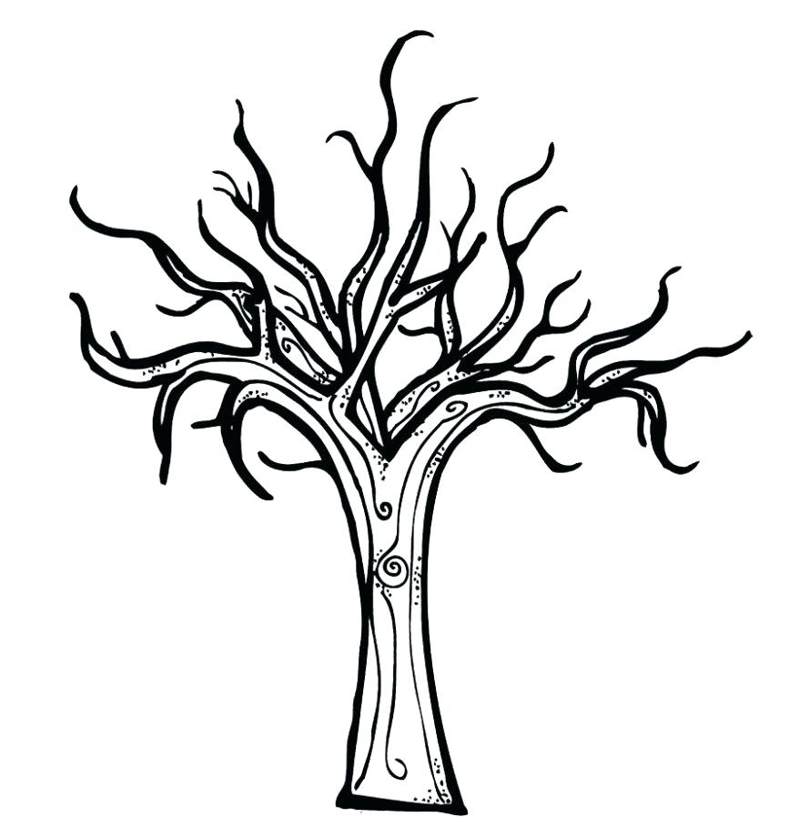 878x898 Coloring Fall Tree Coloring Page