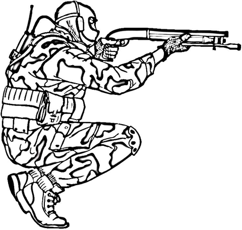 480x456 Soldier In Camouflage Coloring Page Free Printable Coloring Pages