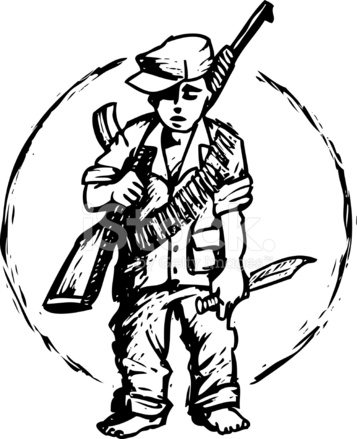 357x439 Child Soldier Stock Vector
