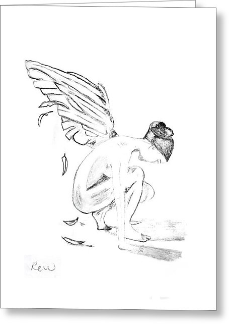 455x646 Falling From Grace Drawing By Rebecca Wood