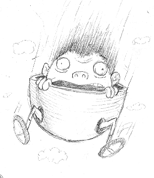 311x360 Art Falling Egg Man