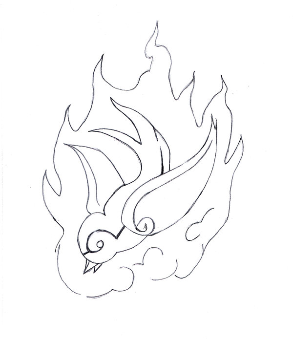 600x700 Falling Bird Outline By Skidboy80 On Bird Outline