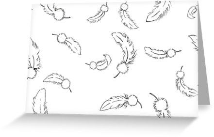441x283 Falling Feathers White Greeting Cards By Adrienneorpheus Redbubble