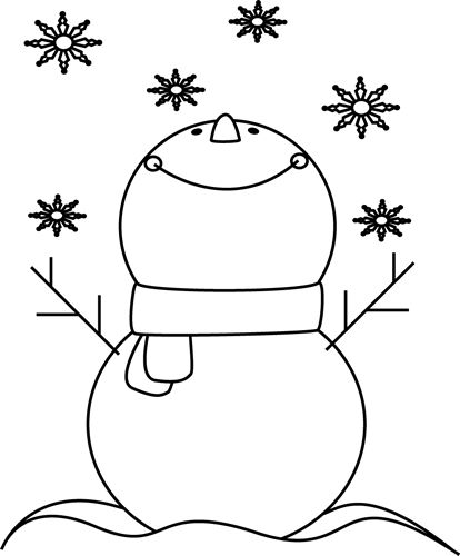 414x500 Snow Falling Clipart Black And White