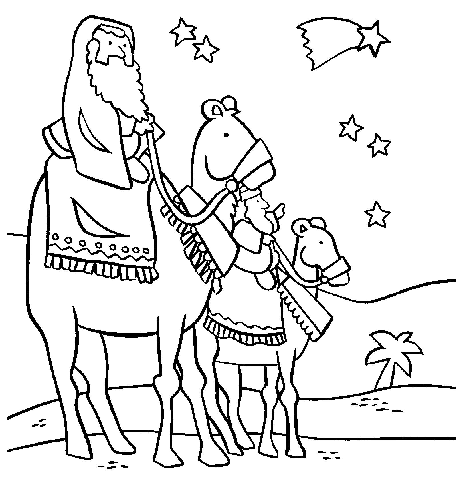 1611x1677 Wise Men And Falling Star Coloring Page
