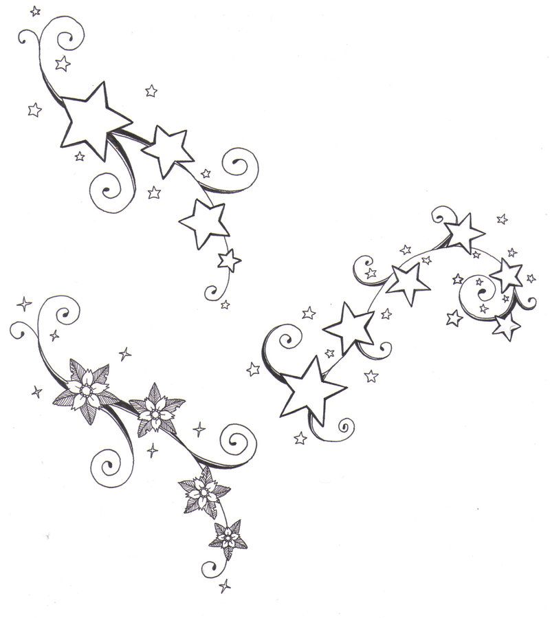 800x899 Sketches Of Shooting Stars And Moons Flowers And Stars By