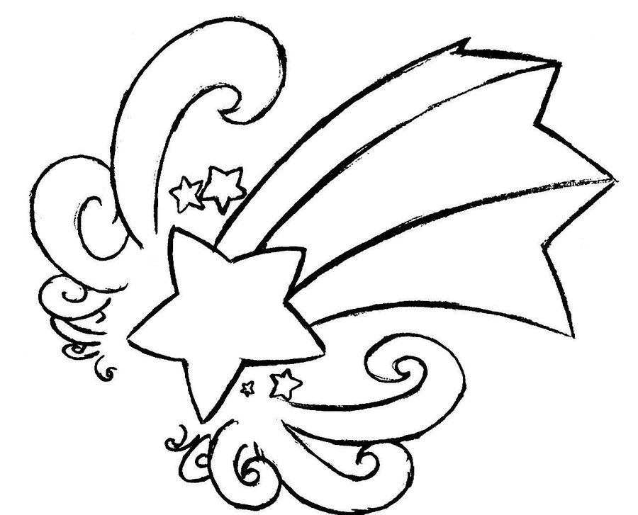 900x727 Drawn Falling Stars Drawing