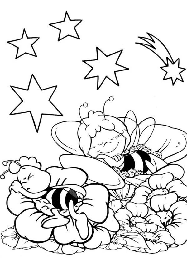 600x840 Stars Are Falling When Willy And Maya The Bee Coloring Pages