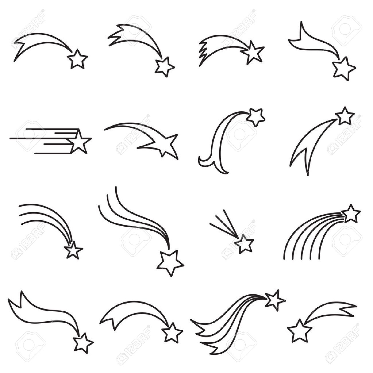 1300x1300 Collection Of Shooting Star Icons. Falling Star Icons. Comet