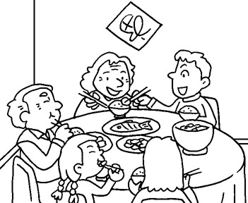 Family Dinner Drawing at GetDrawings | Free download