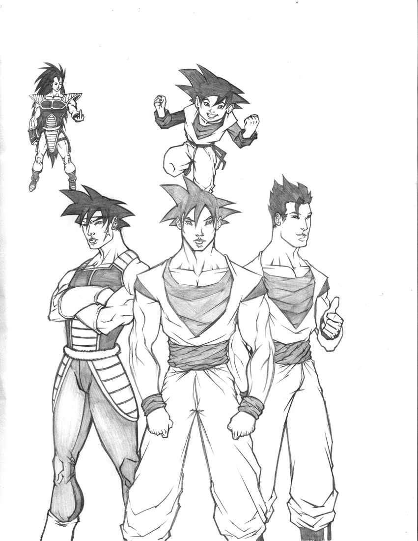 851x1100 Goku's Family By Saburokun