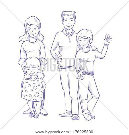 450x470 Happy Family Young Children Hand Vector Amp Photo Bigstock