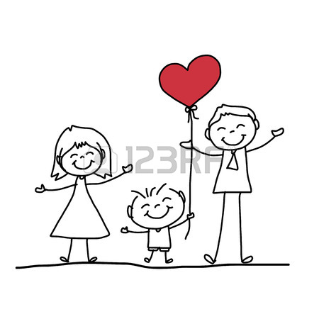 450x450 Hand Drawing Cartoon Character Happy Family Royalty Free Cliparts
