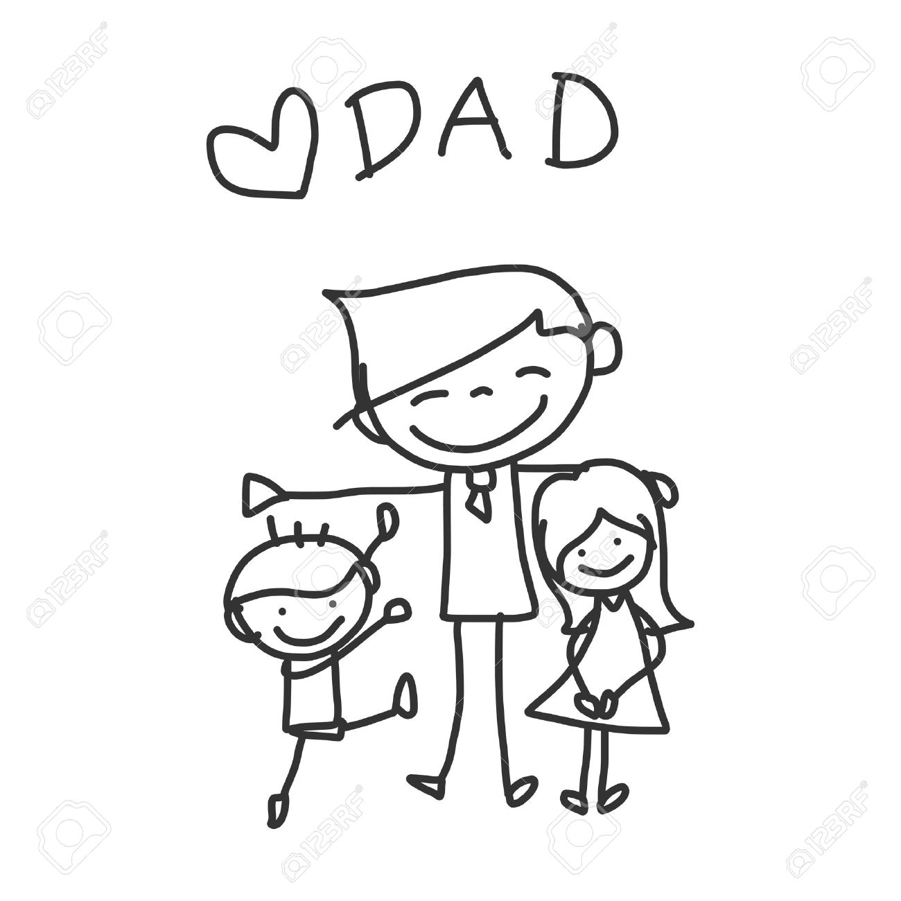 1300x1300 Hand Drawing Cartoon Happy Family Royalty Free Cliparts, Vectors