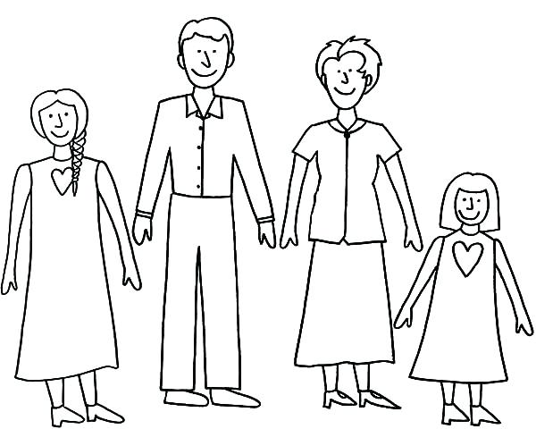 600x480 Excellent Family Coloring Page Best