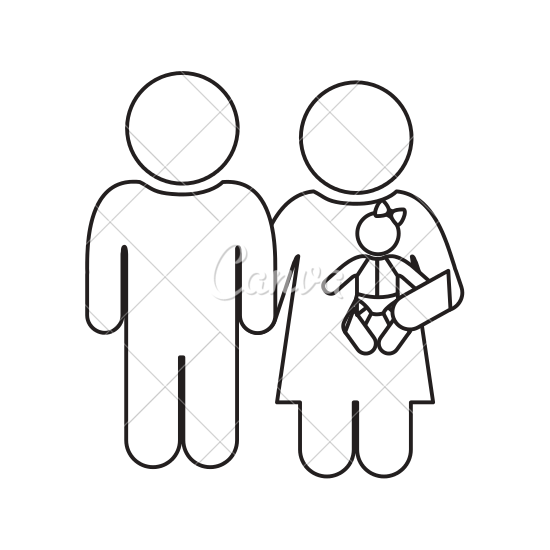 550x550 Stick Figure Family Icon