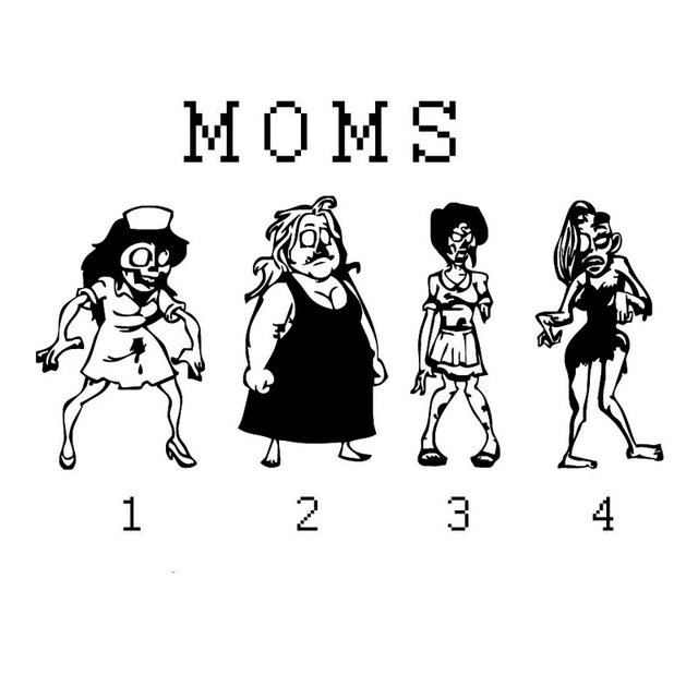 640x640 Zombie Stick Figure Family Of Moms And Kids Car Stickers Covering