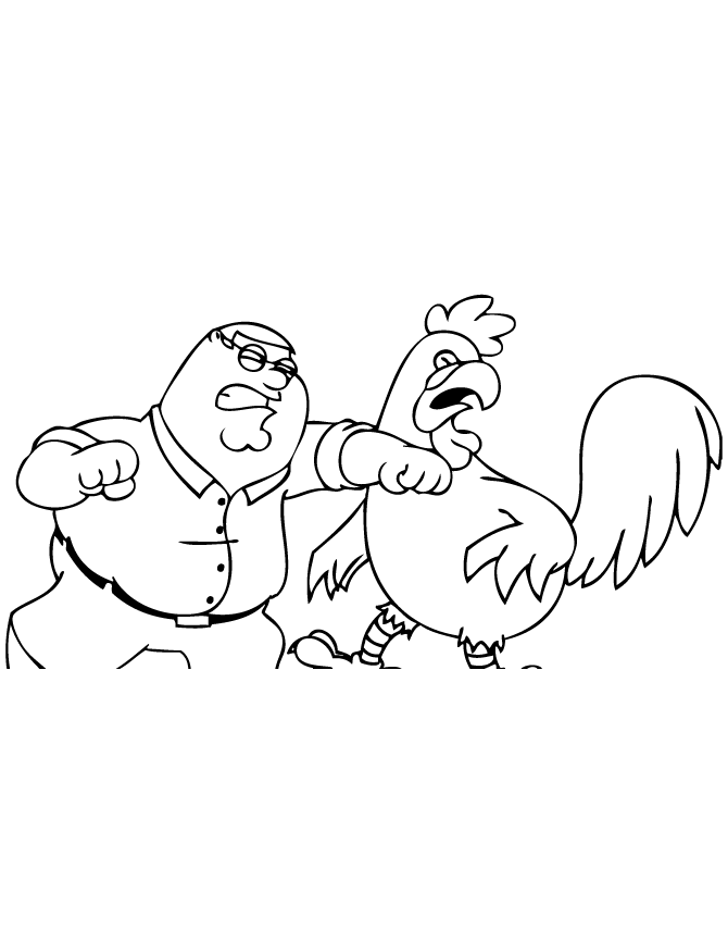 670x867 Family Guy Peter Punches Chicken Coloring Page H Amp M Coloring