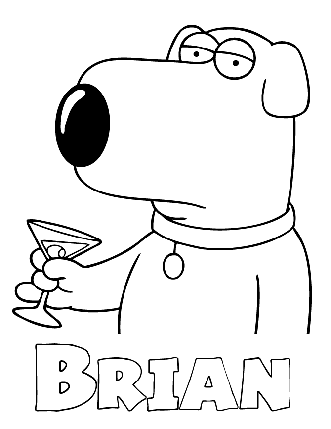 670x867 Coloring Pages Charming Stewie Coloring Pages Family Guy Brian