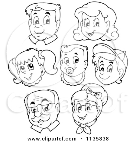 450x470 Members Of The Family Clipart Black And White