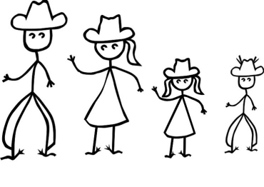 370x262 Western Family Stick Decals