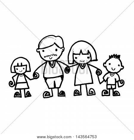 450x470 Doodle Family Icon Hand Draw Vector Amp Photo Bigstock