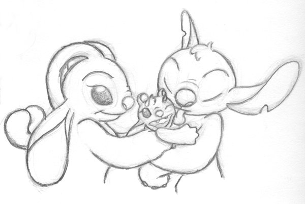 600x403 Happy Family Sketch By Littletiger488