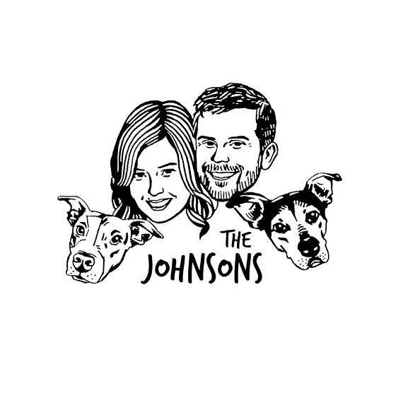 570x570 Custom Family Portrait Personalized Gift For Pet Lovers