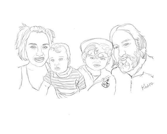 570x456 Family Portrait From Photo Digital Painting Portrait
