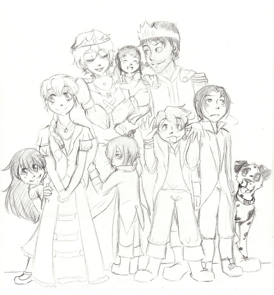 900x968 Royal Family Portrait Wip By Hollow Frost