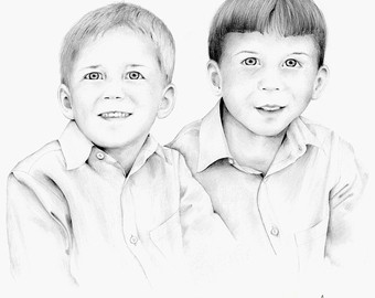 340x270 Portrait Drawing Custom Portraits Pencil Drawing Hand Drawn