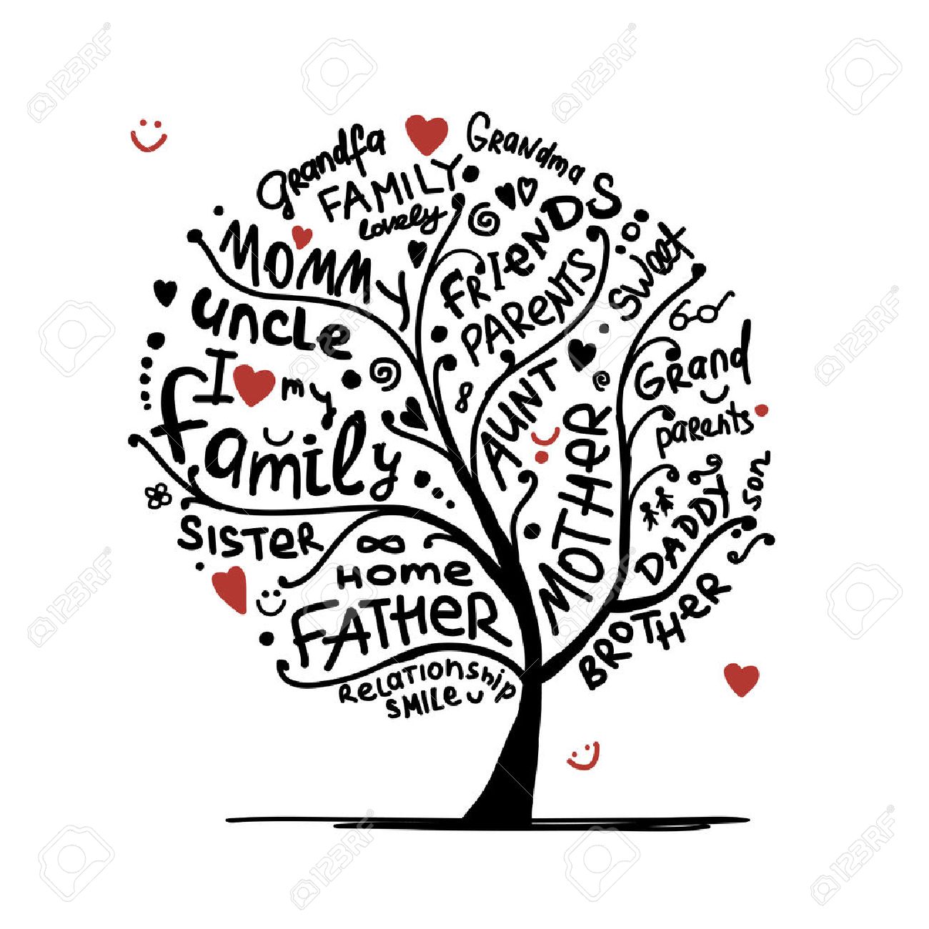 1300x1300 Family Tree Sketch For Your Design Royalty Free Cliparts, Vectors