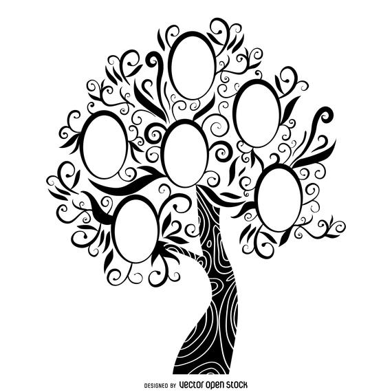 570x570 Black And White Family Tree