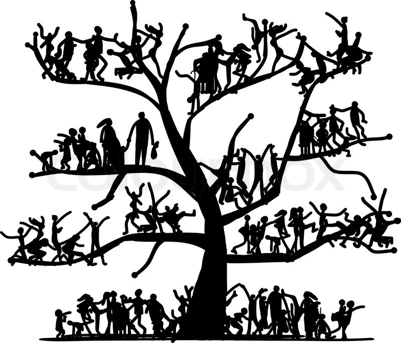 800x684 Tree Of People, Sketch For Your Design Stock Vector Colourbox