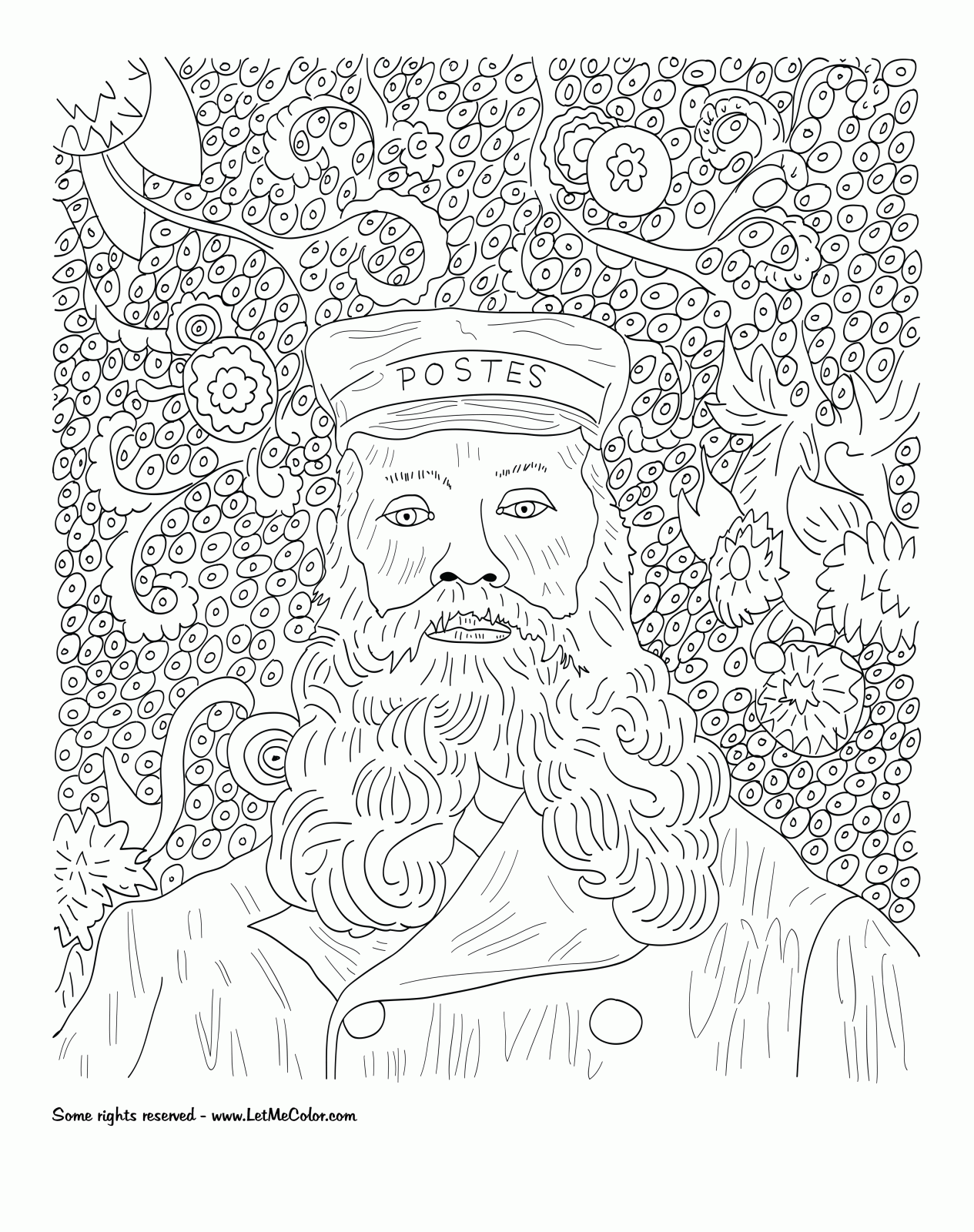 1265x1600 Painting Coloring Pages Vincent Van Goghs Portrait Of Joseph
