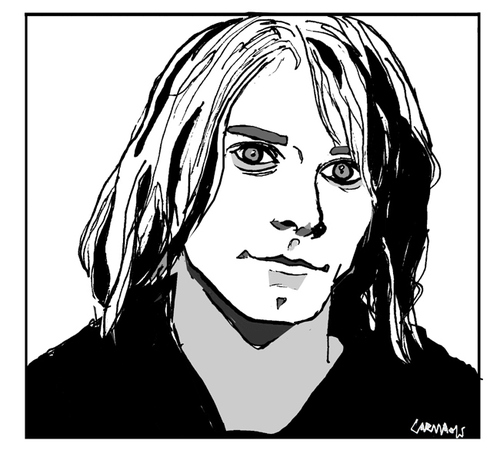 500x450 Kurt Cobain By Carma Famous People Cartoon Toonpool