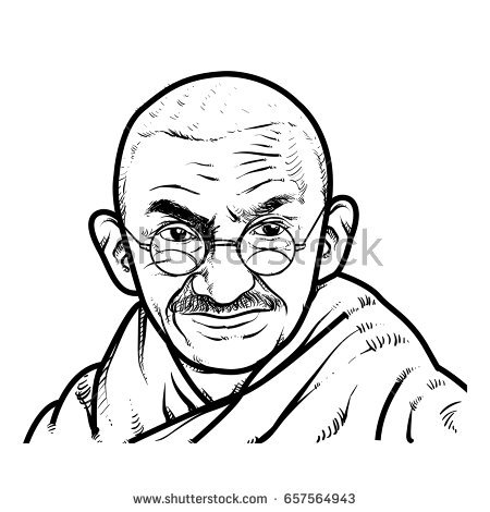450x470 Coloring Pages Of Mahatma Gandhi