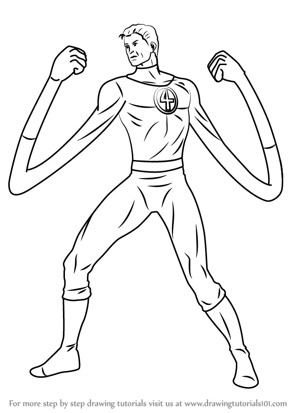 598x844 Learn How To Draw Mister Fantastic (Marvel Comics) Step By Step