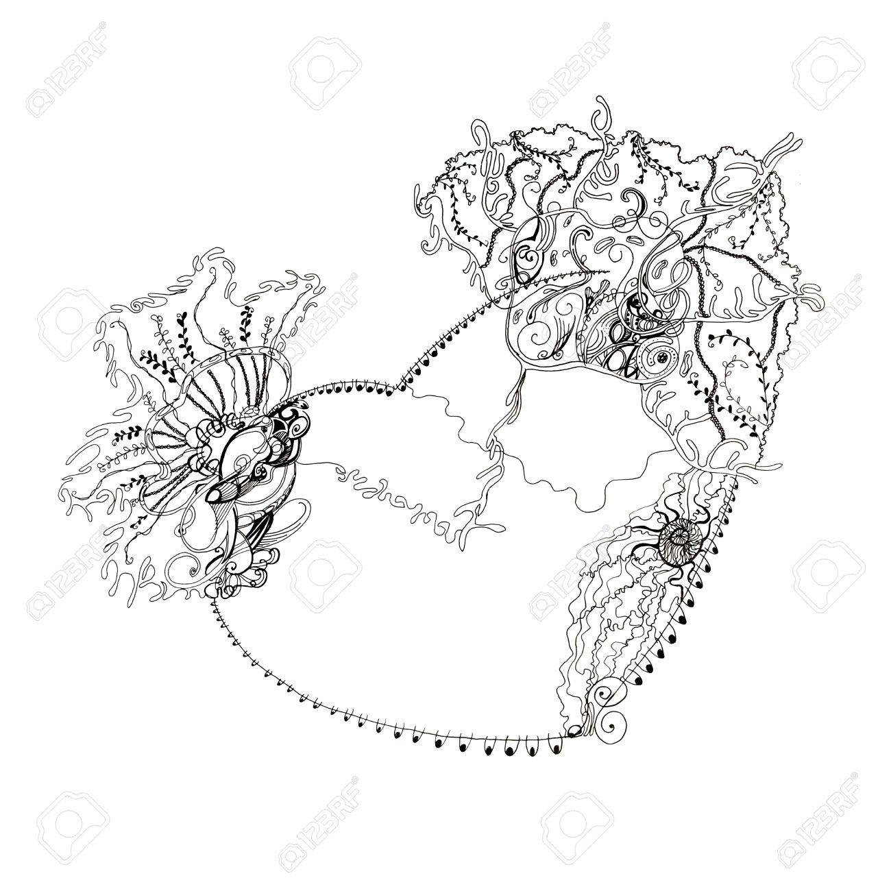 1300x1300 Abstract Drawing In White And Black Colors With Fantastic Design