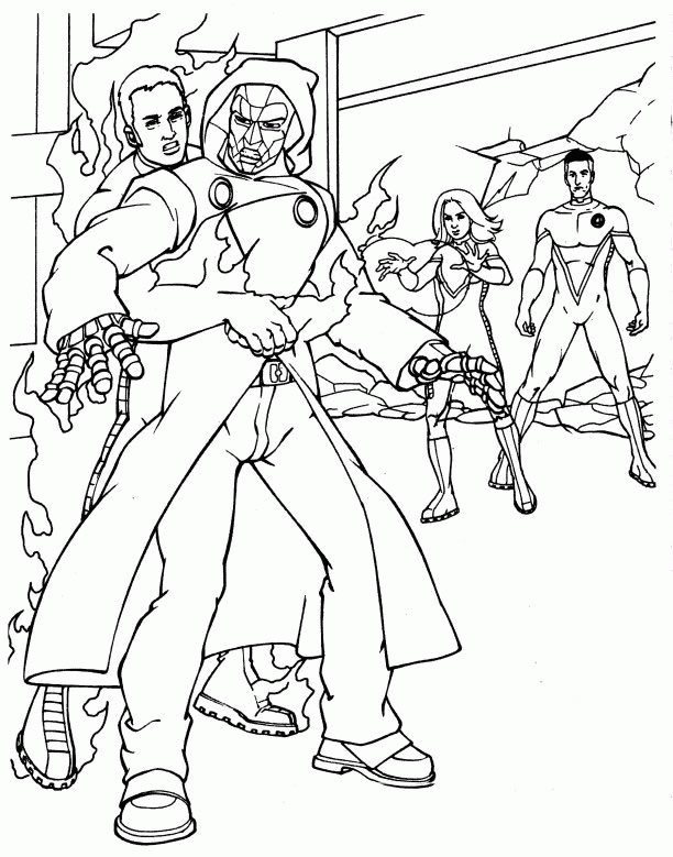 612x779 Fantastic Four Coloring Page Superhero Coloring Page