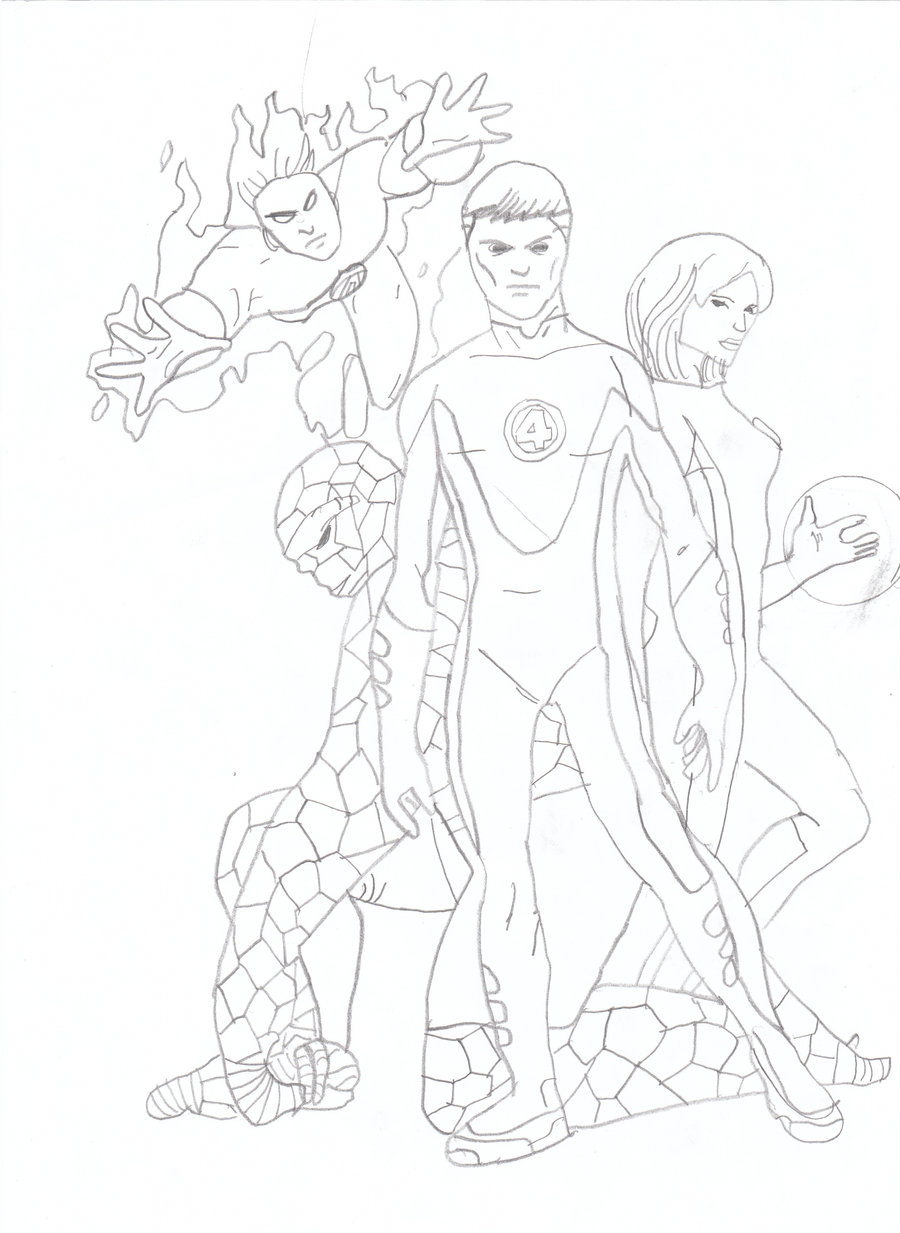 900x1233 Fantastic Four Drawing By Lucafon