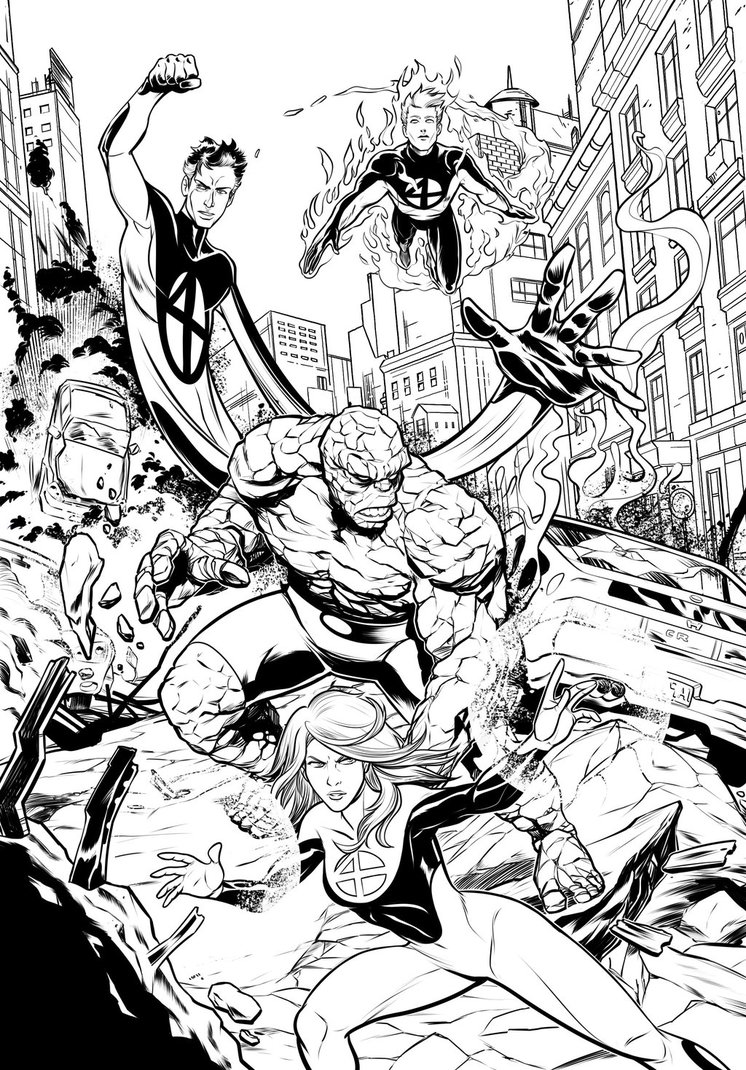 746x1070 Fantastic Four Inks. By Trucas