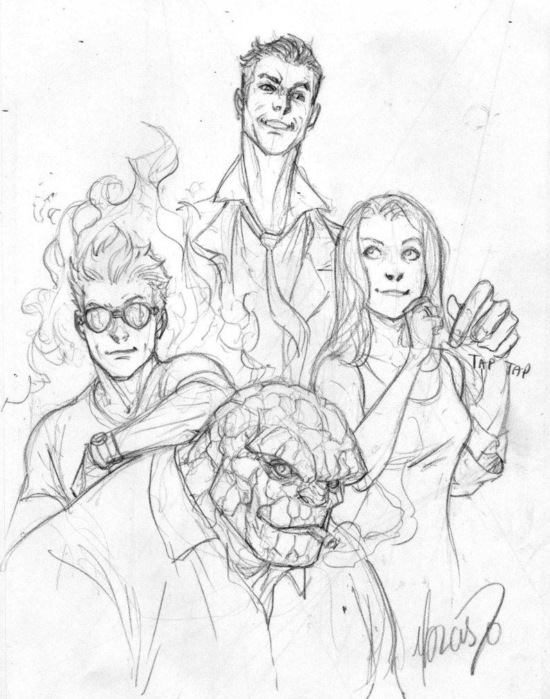 793x1007 Fantastic Four Sketch By 0boywonder0