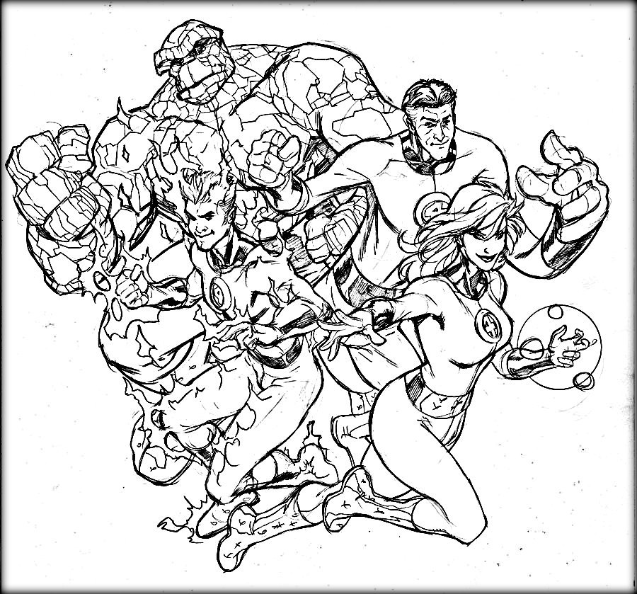 900x839 Fantacitc Four Coloring Pages